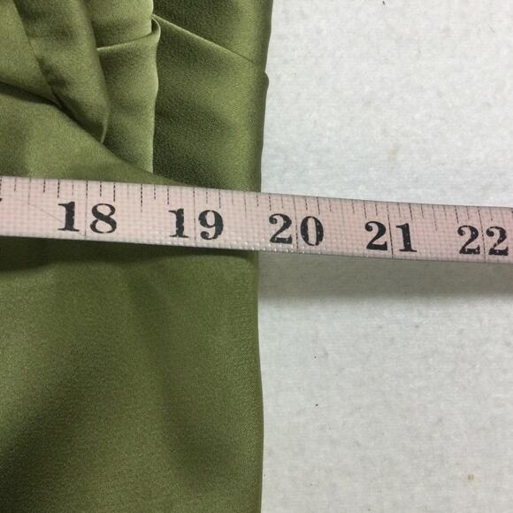 BRIDESMAID AW 16 2X plus green fennel seed satin Meg formal maxi dress NEW B40 - Picture 7 of 11